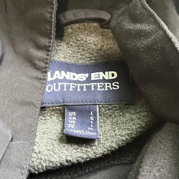 Lands' End men’s size large Black Jacket with Gray Lining - Picture 2 of 8